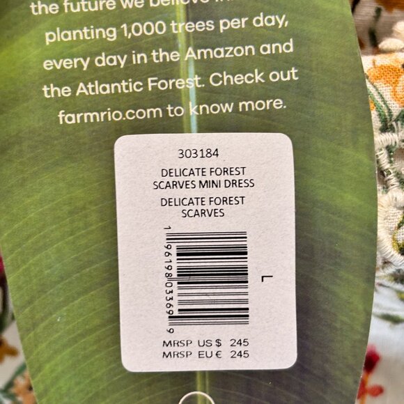 NWT Farm RIO Women's Size Large Delicate Forest Scarves Mini Dress - Picture 13 of 15